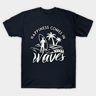 Happiness Comes In Waves, Retro T-Shirt